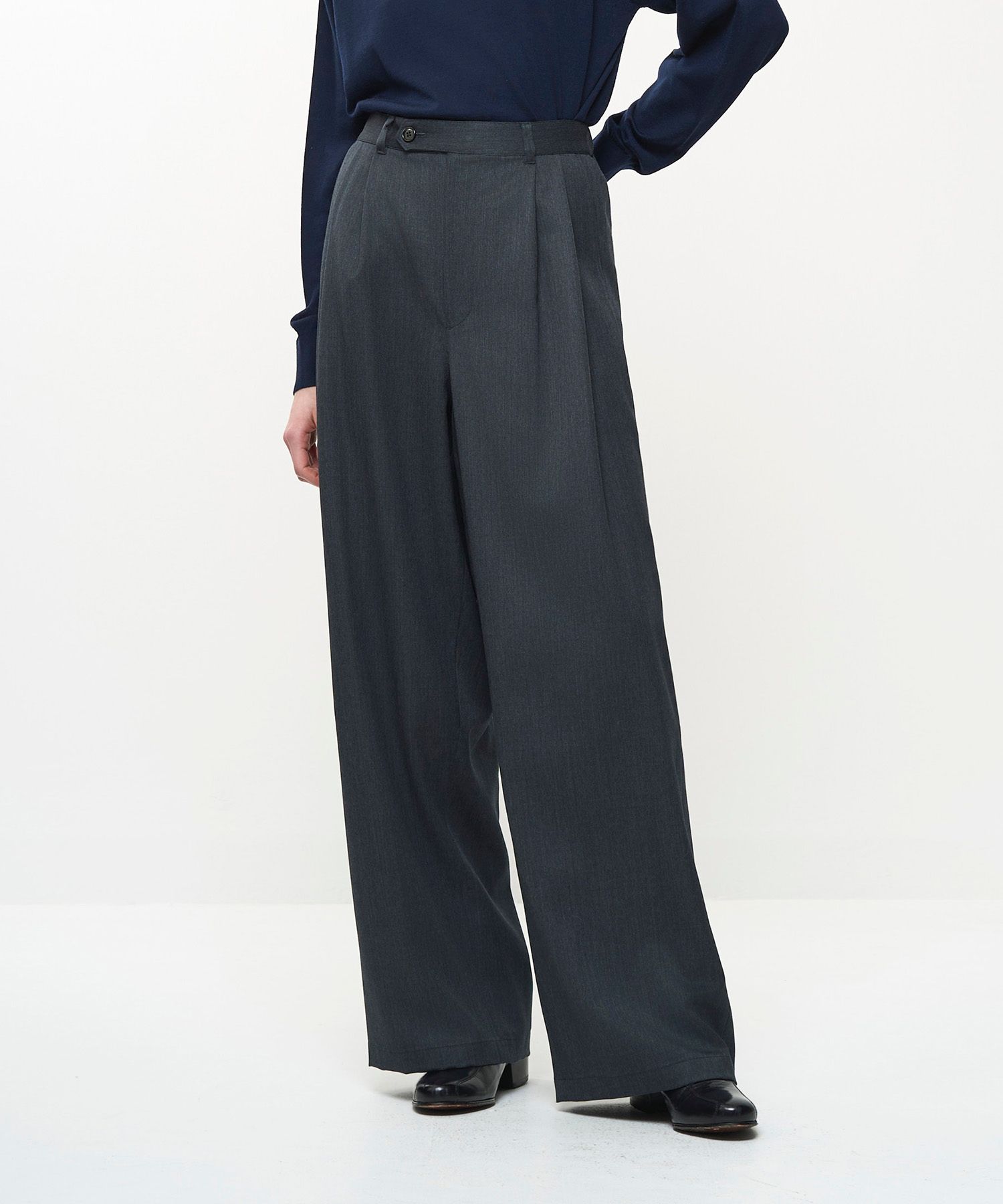 2TUCK WIDE EASY PANTS（GRAY）