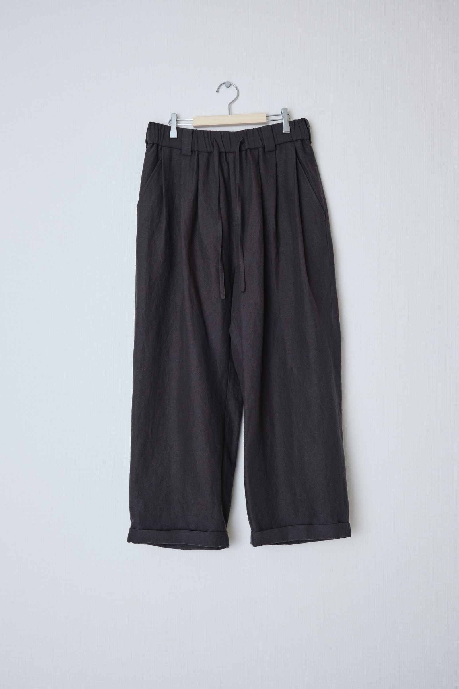 Linen Silk Oversize Pants（BLACK）