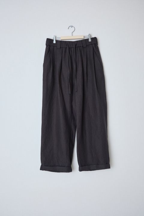 Linen Silk Oversize Pants（BLACK）