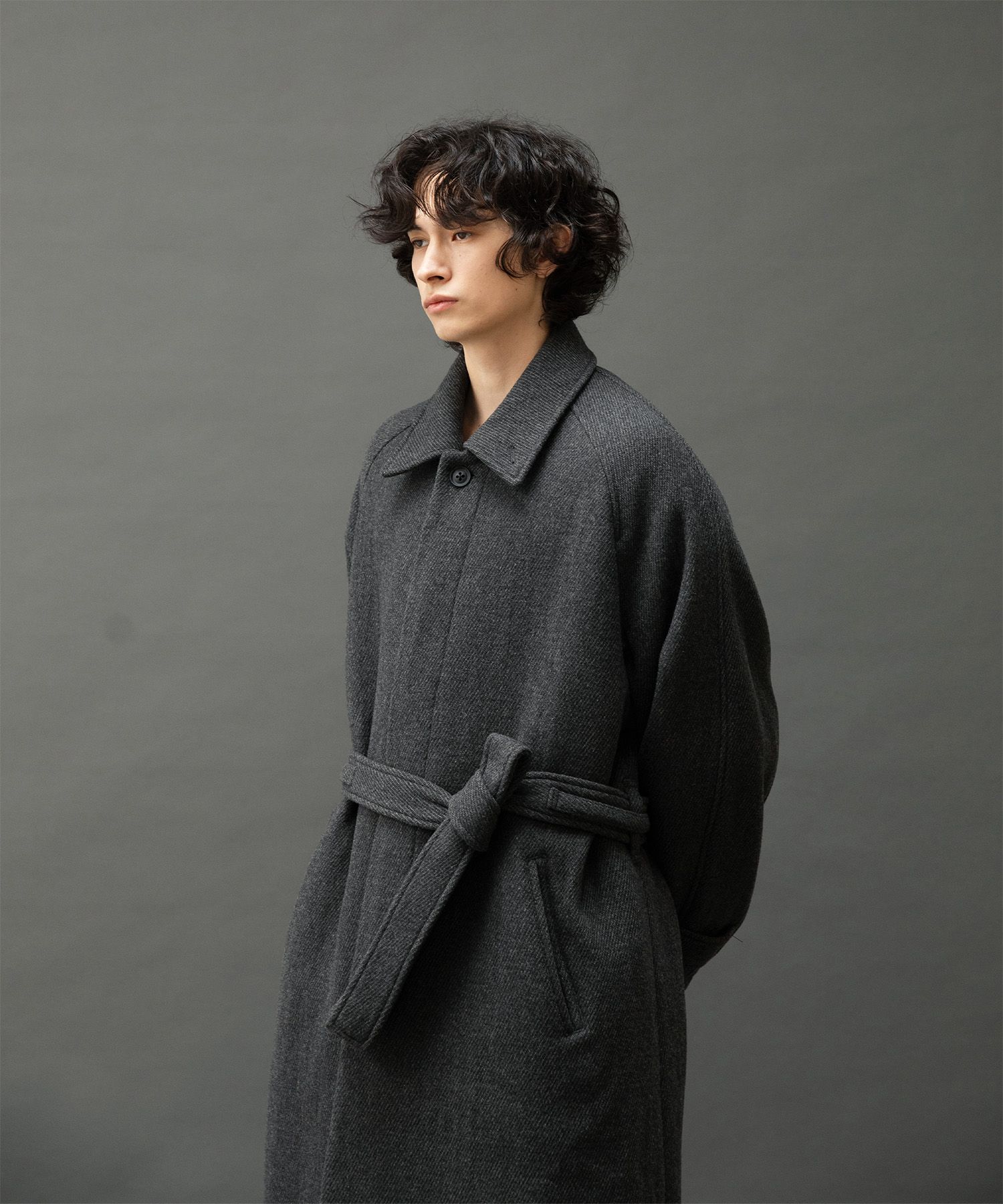 Torre Italian Wool Belted Coat（Charcoal）