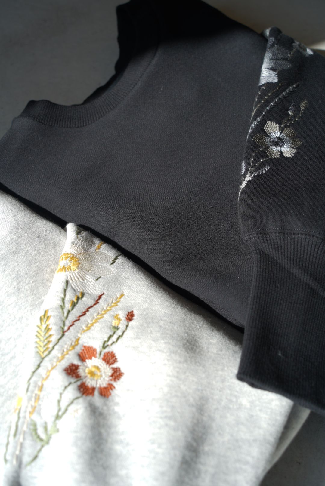 Embroidered Jacquard Crewneck Sweatshirt（GRAY）