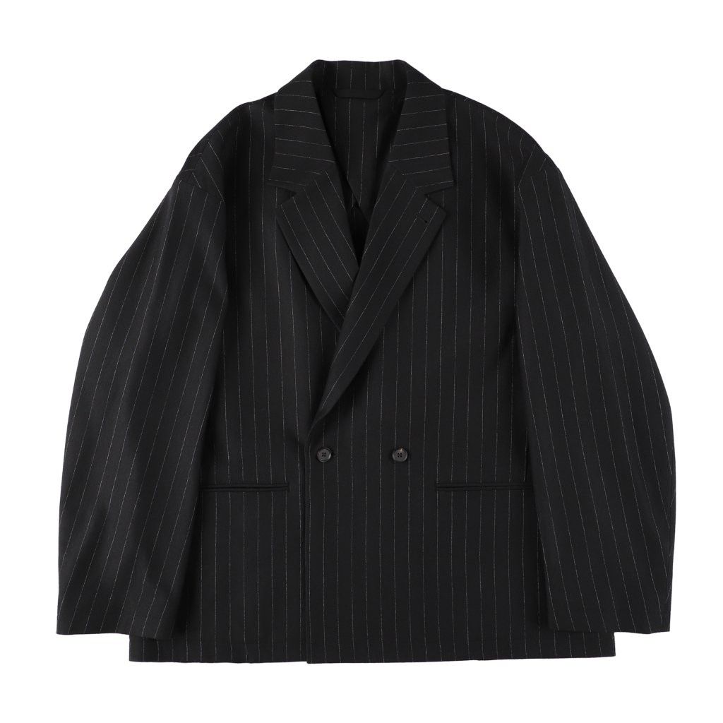 36G Wool Stripe Double Jacket（BLACK）