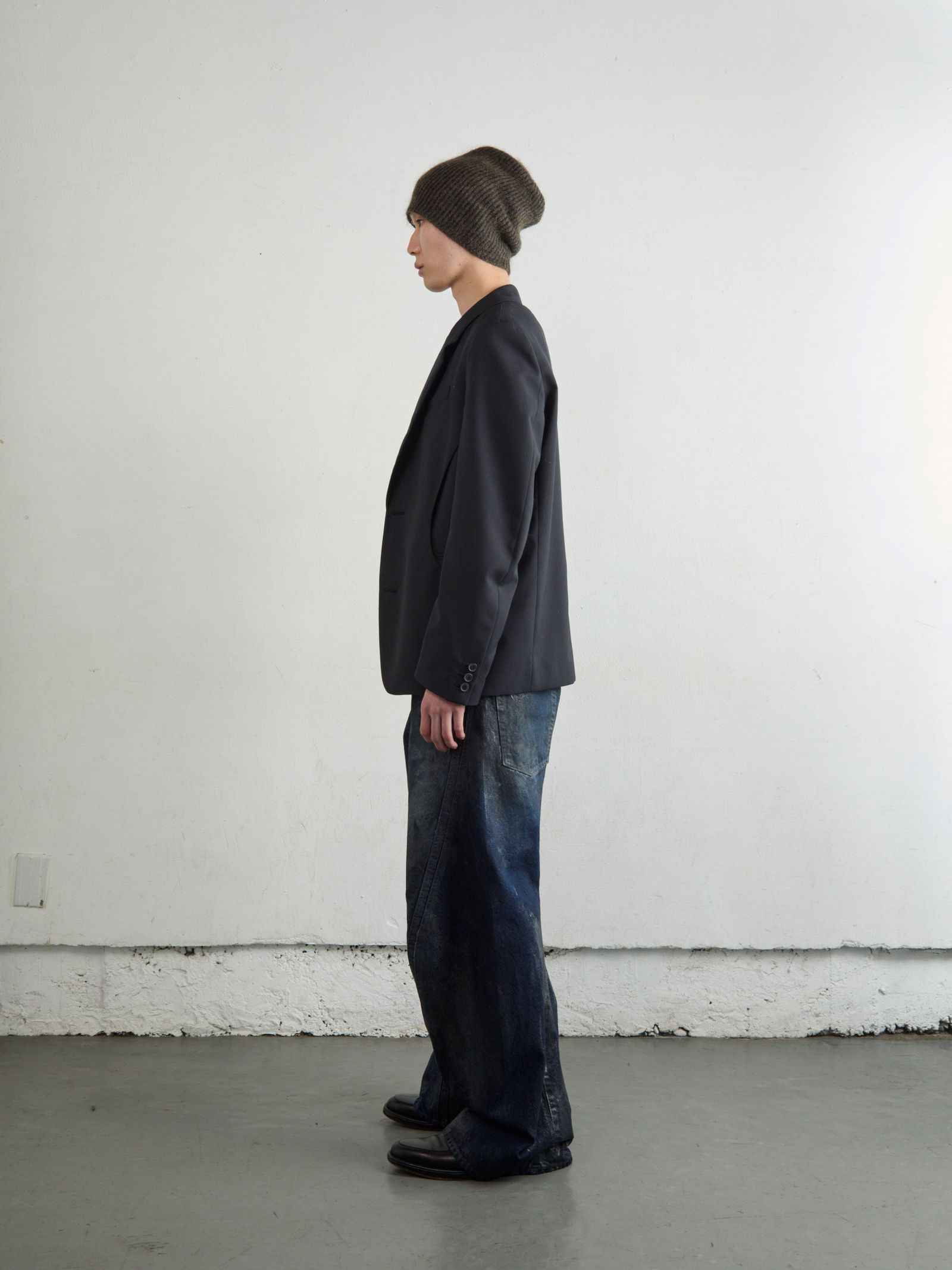3D TWISTED WIDE LEG JEANS / デニムパンツ / LUSTER COATED DARK INDIGO