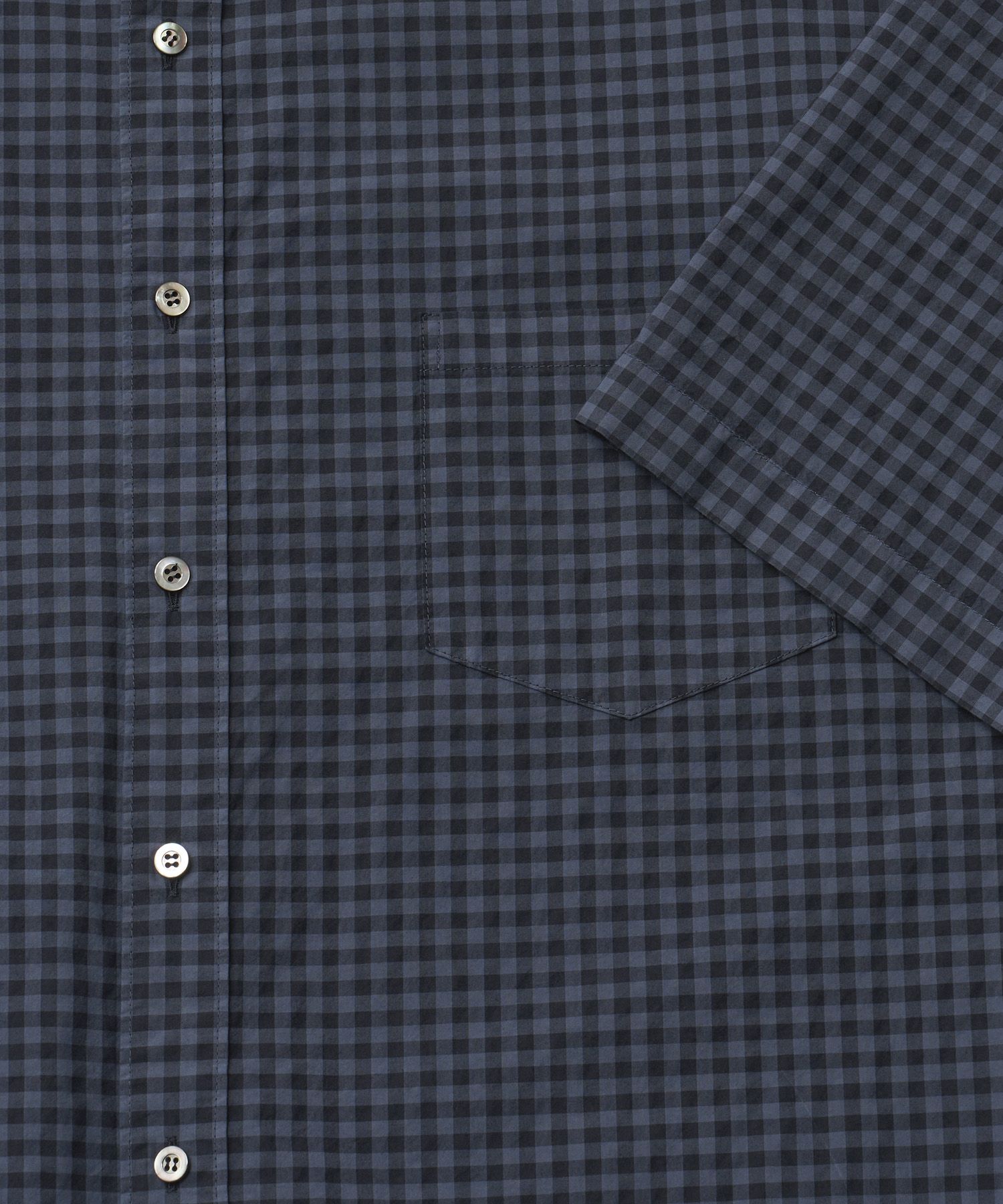 Huge Gingham Check Shirt（DUSTY INDIGO）