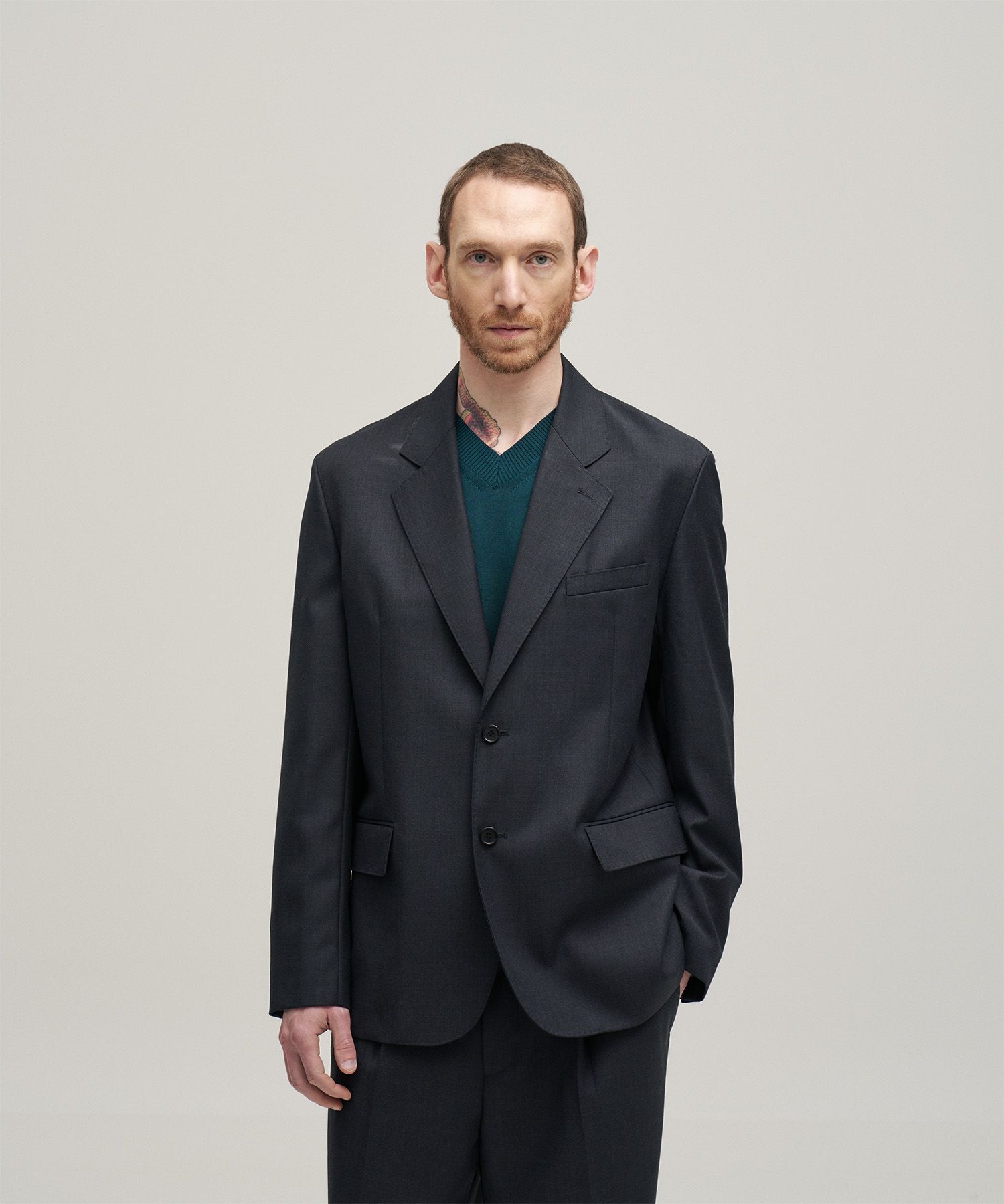 Legacy Single Wool Blazer（HEATHER CHARCOAL）
