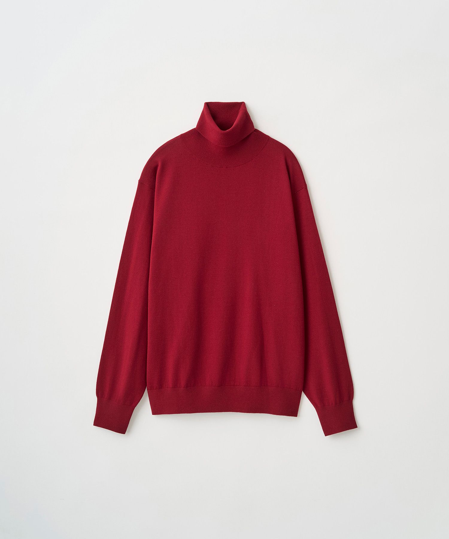 STRUCTURED TURTLENECK KNIT（RED）