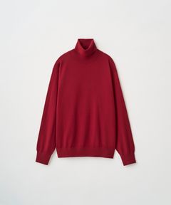 STRUCTURED TURTLENECK KNIT（RED）