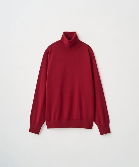 STRUCTURED TURTLENECK KNIT（RED）