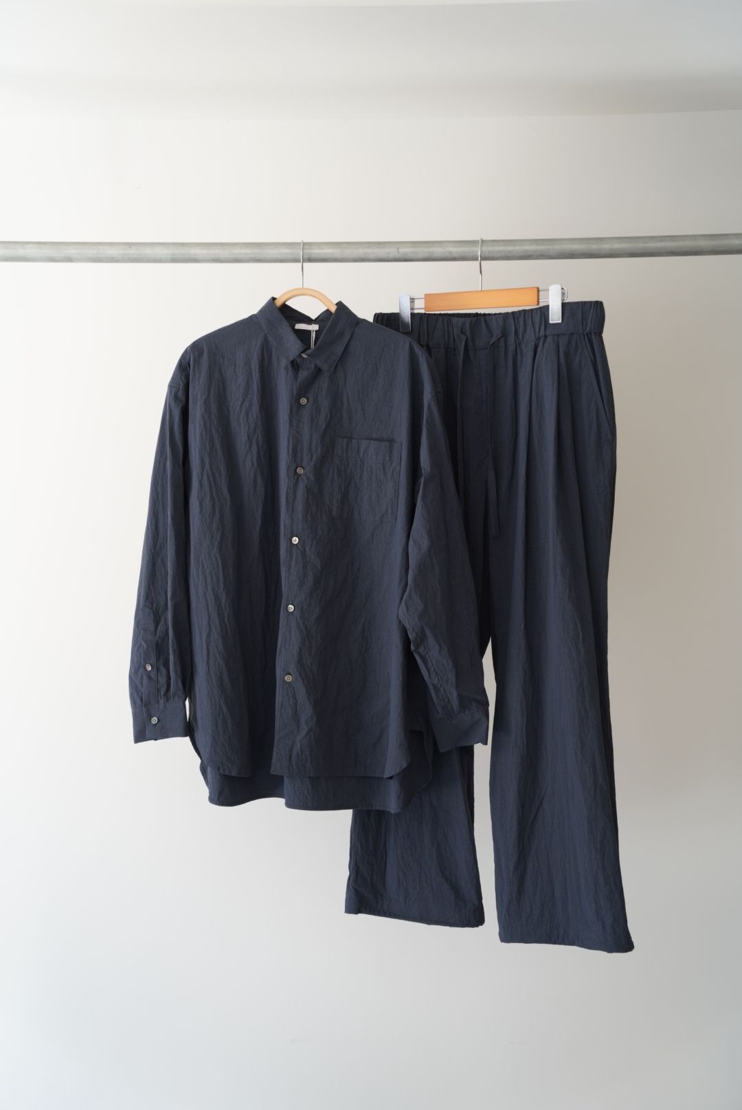 COTTON NYLON WIDE SHIRT（DALL NAVY）