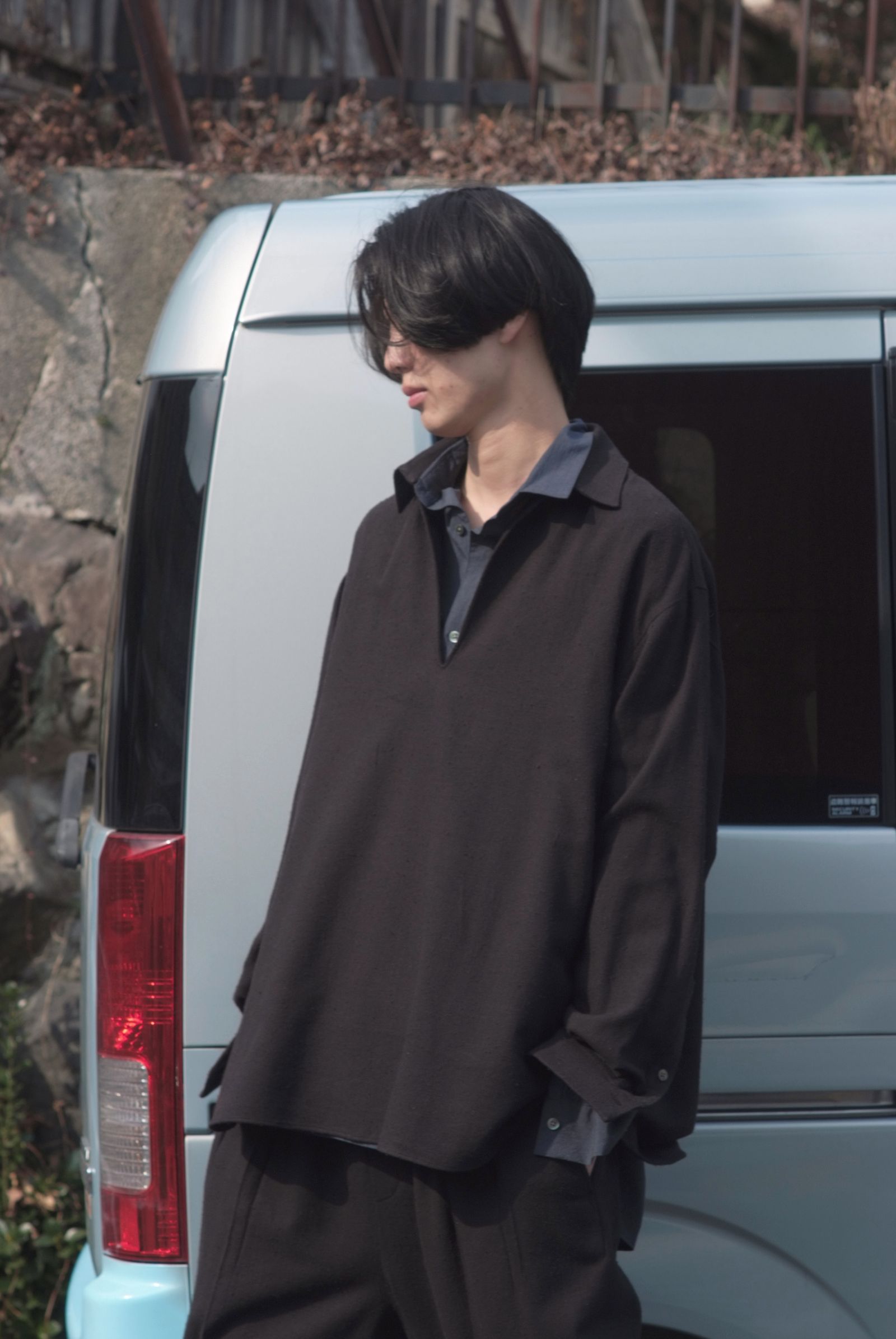 SILK COTTON SKIPPER SHIRTS（WHITE）