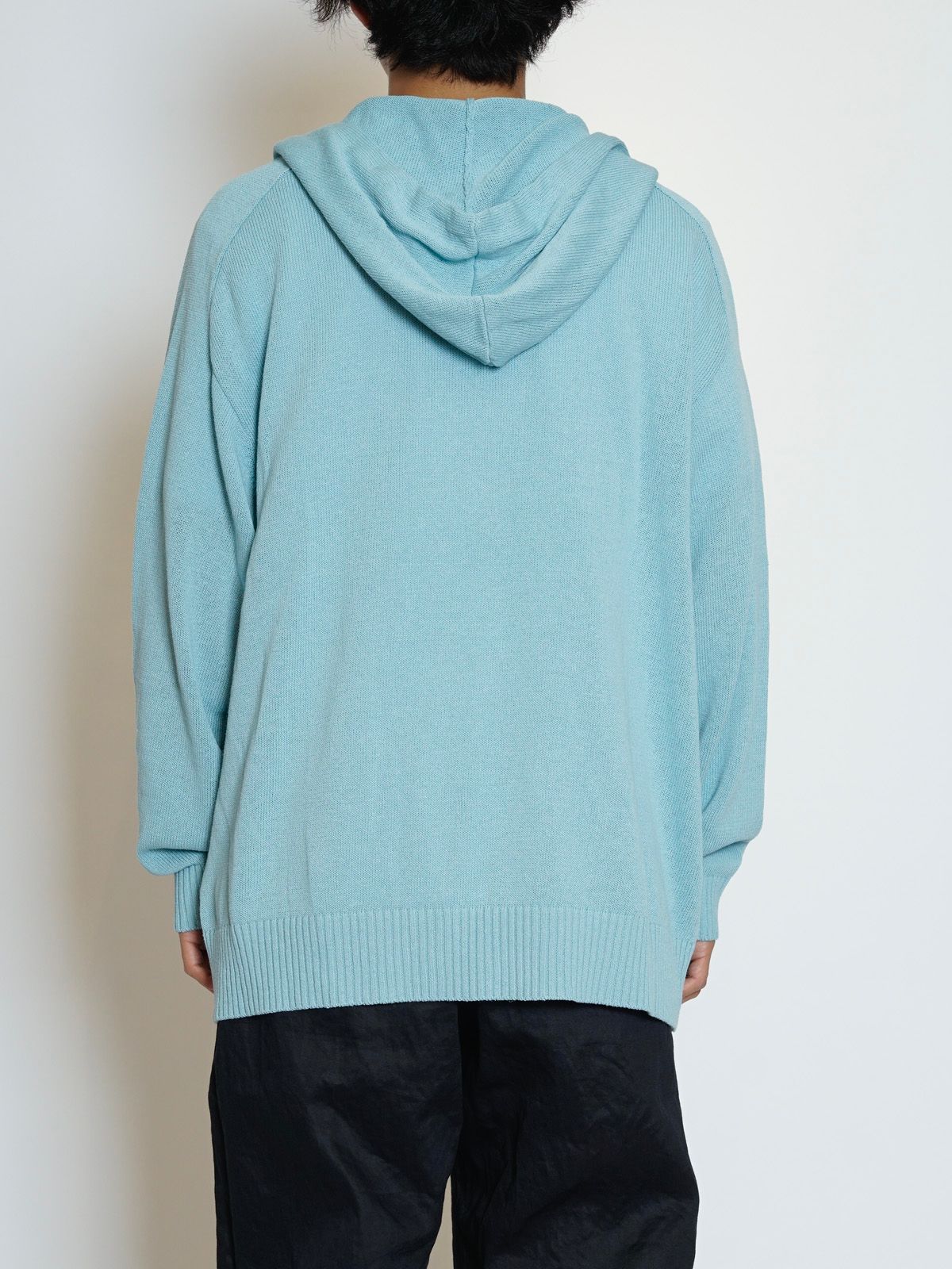 LINEN KNIT HOODIE（BLUE）