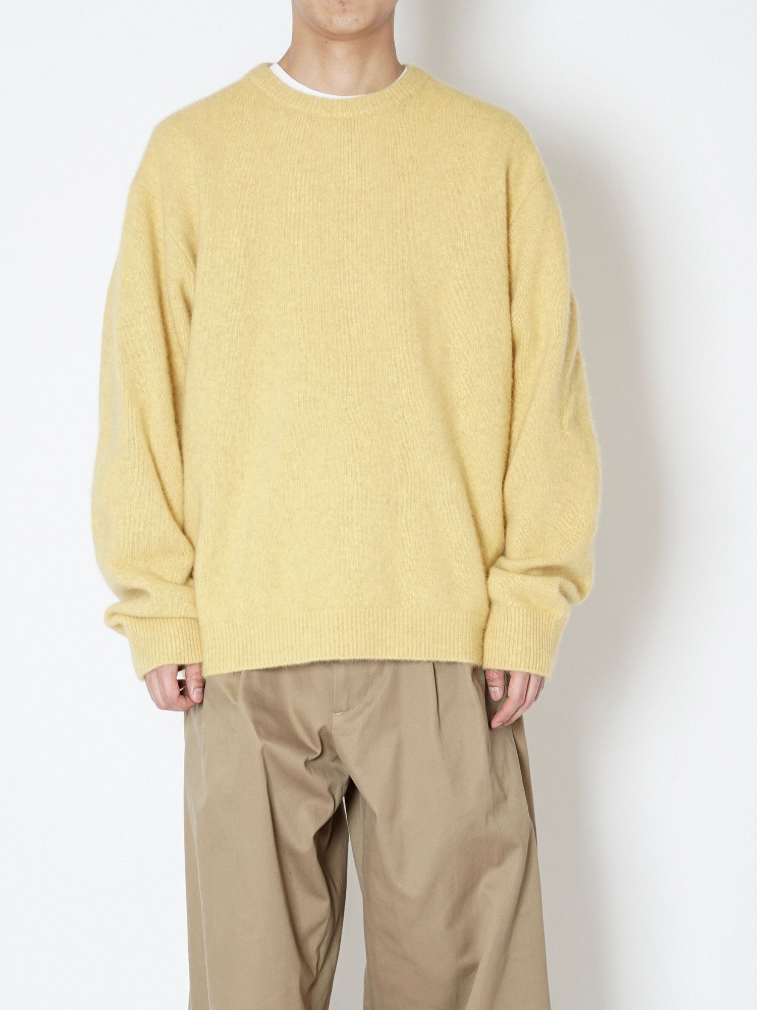 FOX CREW NECK KNIT（YELLOW）