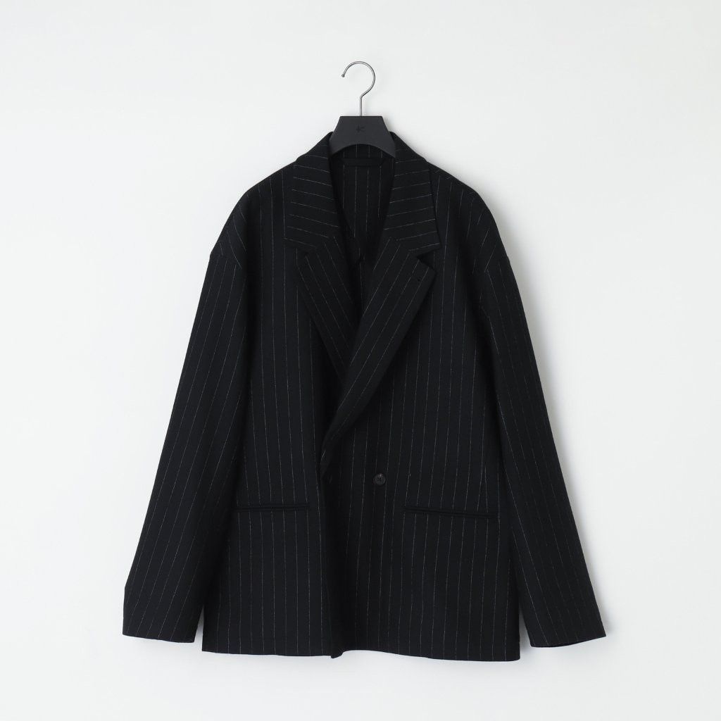 36G Wool Stripe Double Jacket（BLACK）