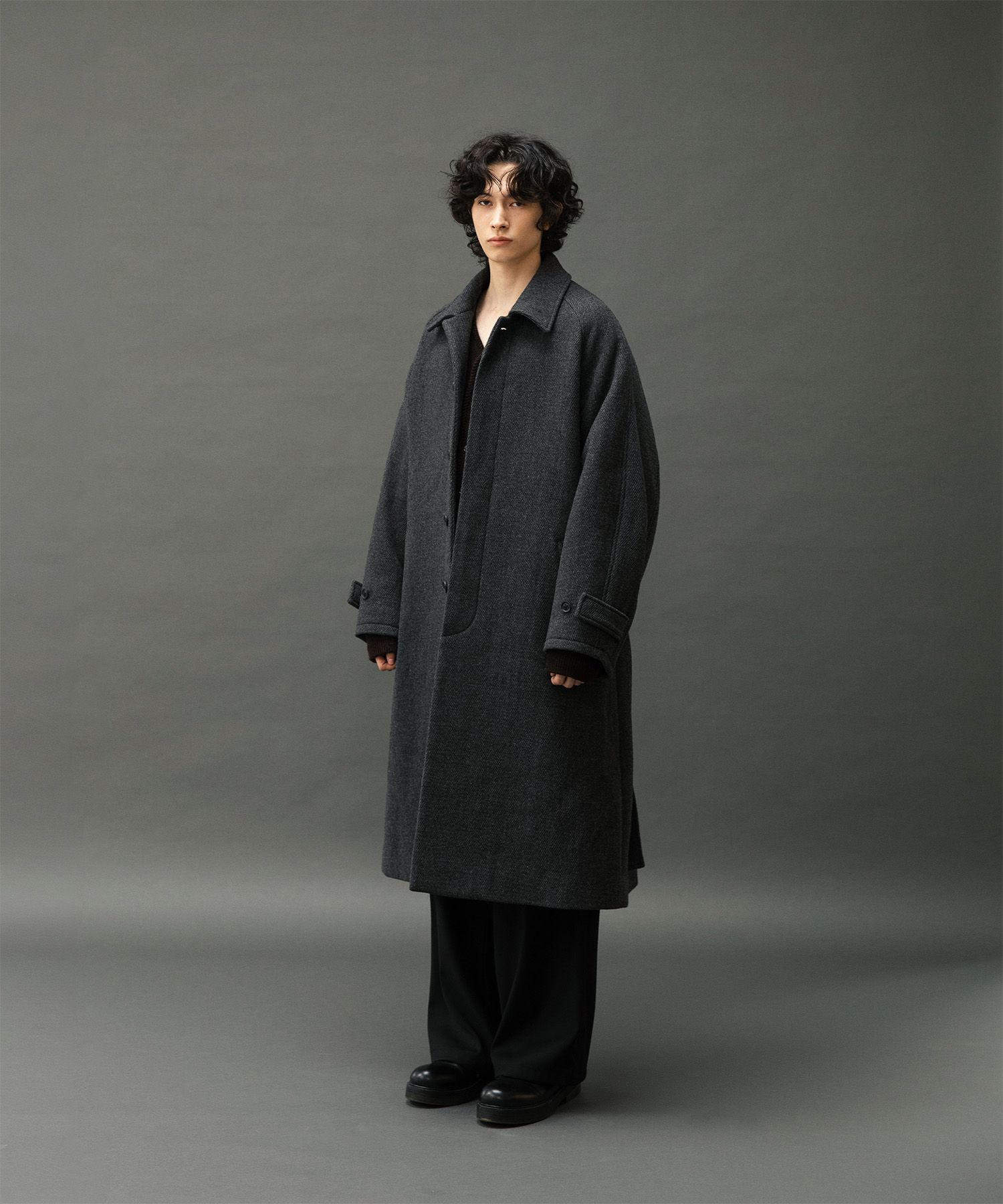 Torre Italian Wool Belted Coat（Charcoal）