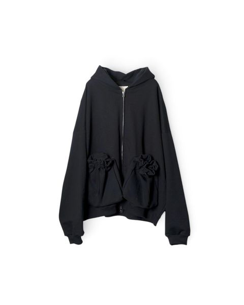 KINCHAKU" ZIPUP HOODIE（BLACK）