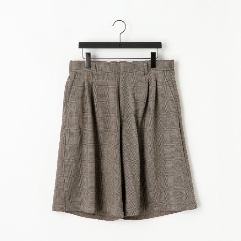 28G Loop Yarn Glen Check Shorts（BEIGE）