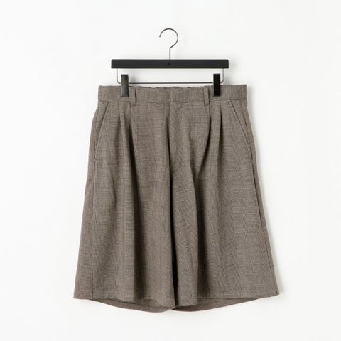 28G Loop Yarn Glen Check Shorts（BEIGE）