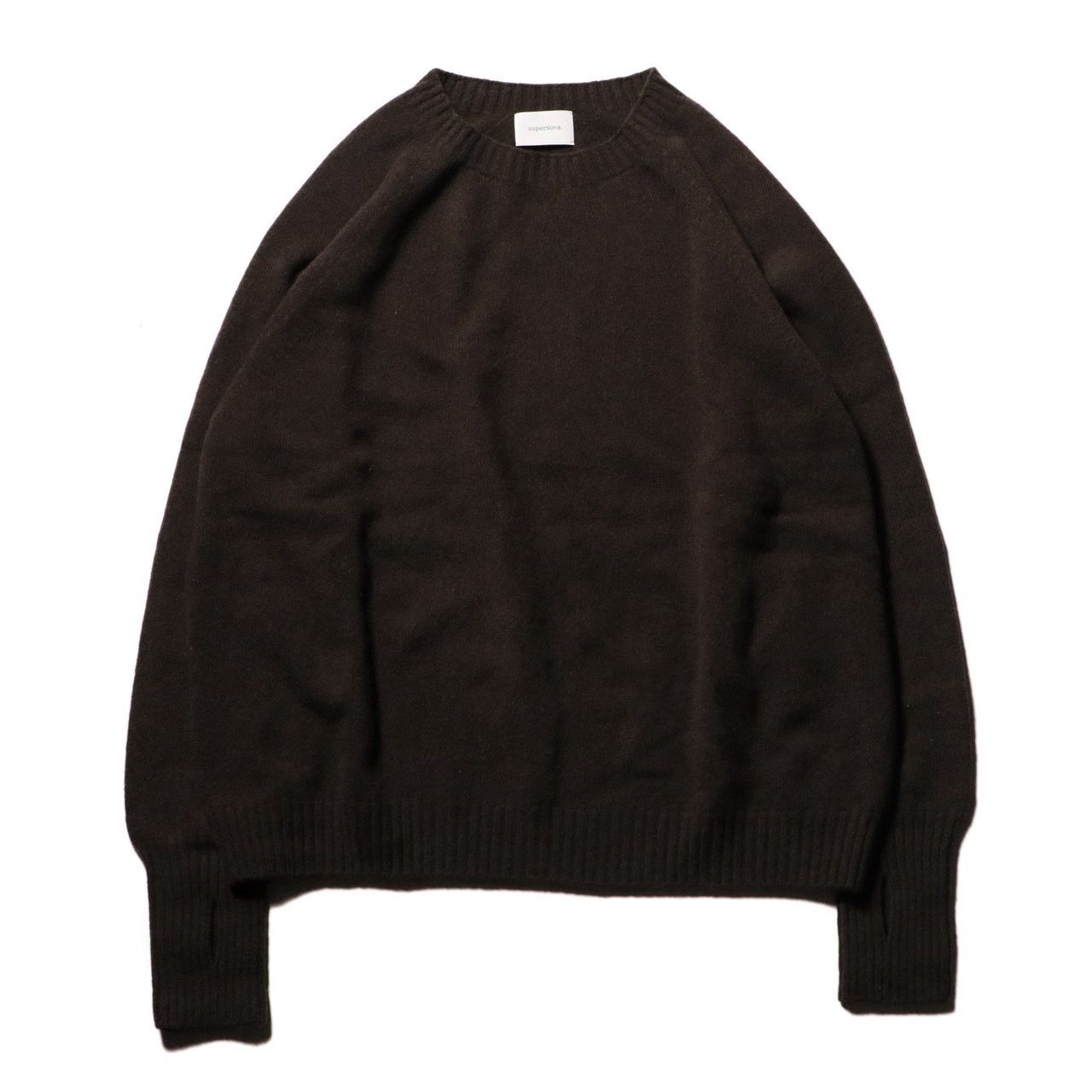 Whole Garment Crew - Wool / Cashmere / Silk（BROWN）