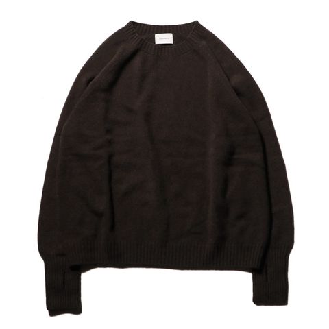 Whole Garment Crew - Wool / Cashmere / Silk（BROWN）