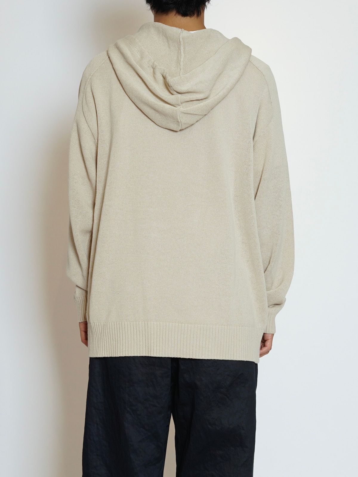 LINEN KNIT HOODIE（ECRU）
