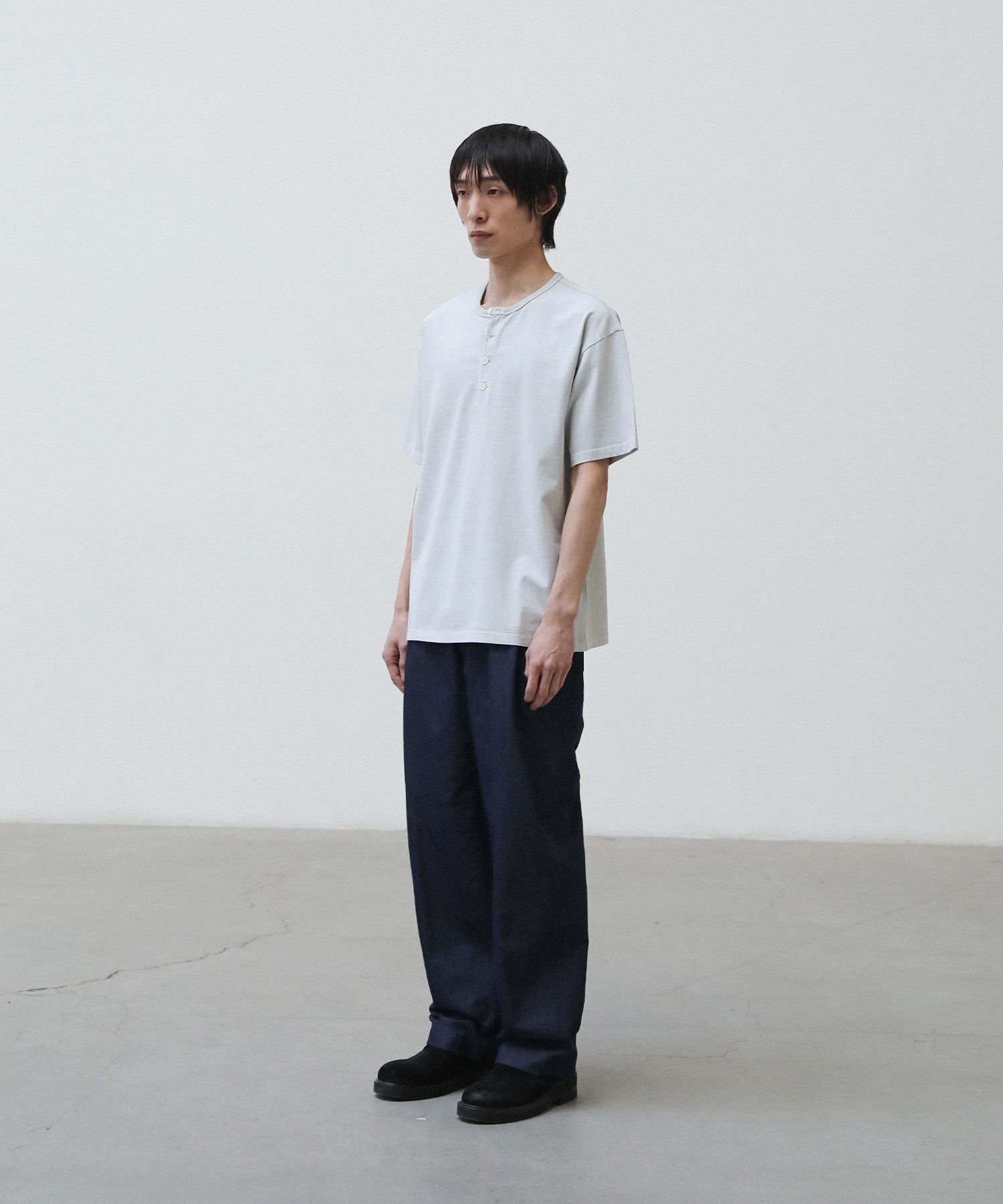 French Henry Neck Garment Tee（DOVE GRAY）
