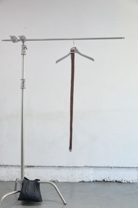 3.8 C LEATHER MESH BELT（BROWN）