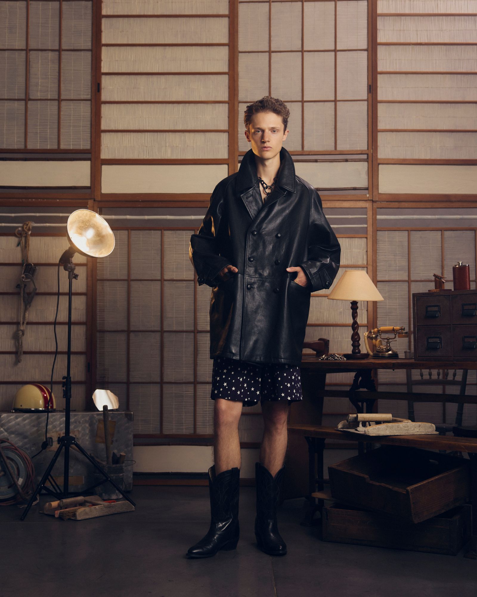 refomed - CCU LEATHER FORMAN COAT（BLACK） | niki