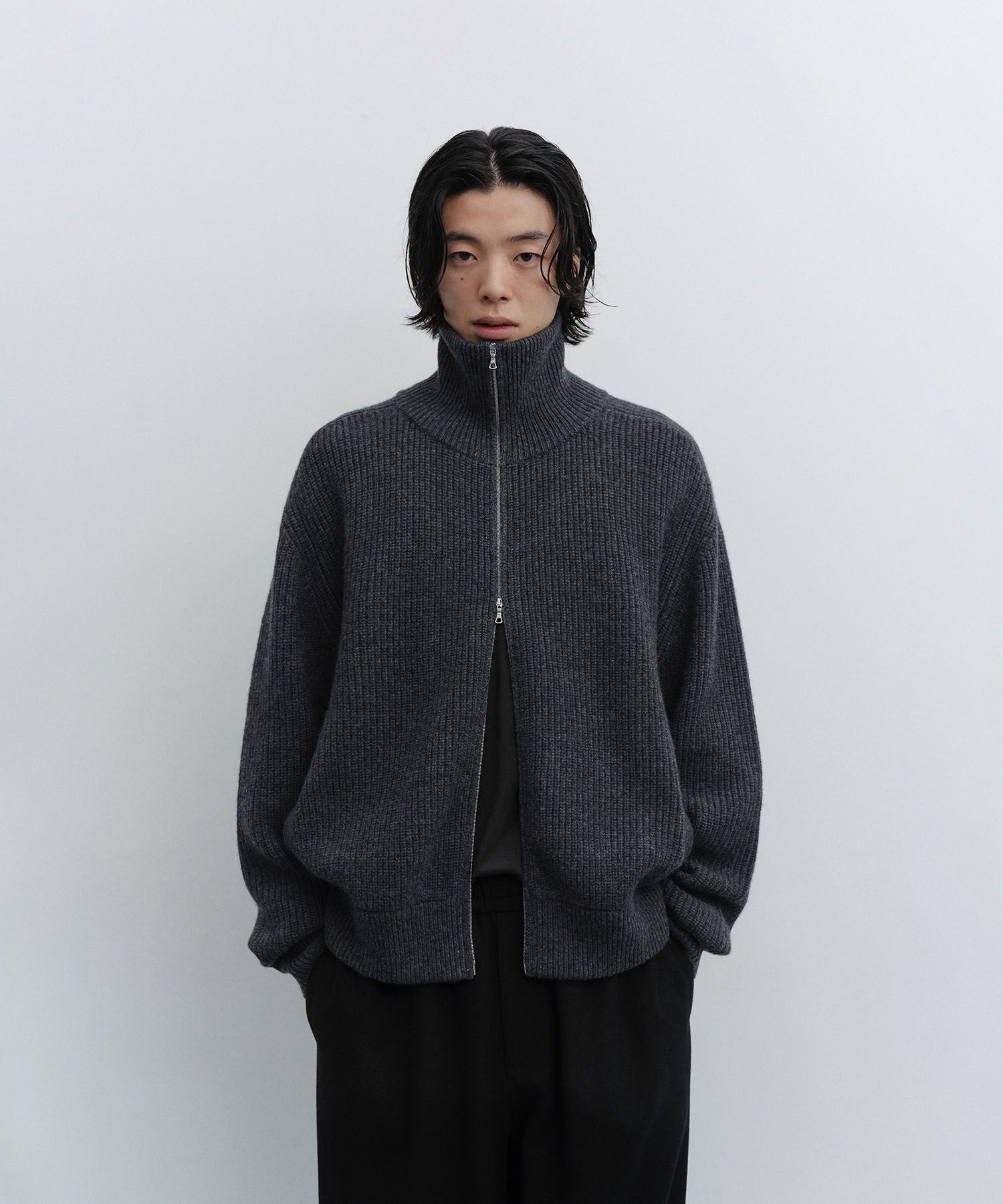 Driving Knit Blouson（HEATHER GRAY）