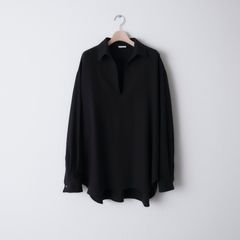 SILK COTTON SKIPPER SHIRTS（BLACK）