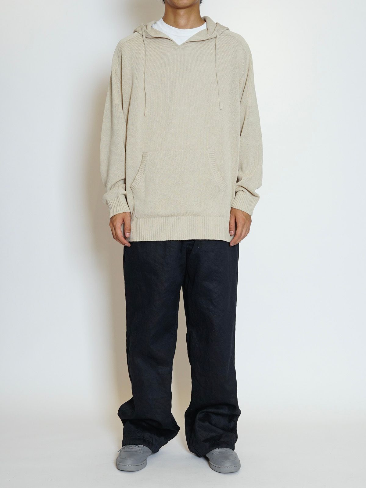LINEN KNIT HOODIE（ECRU）