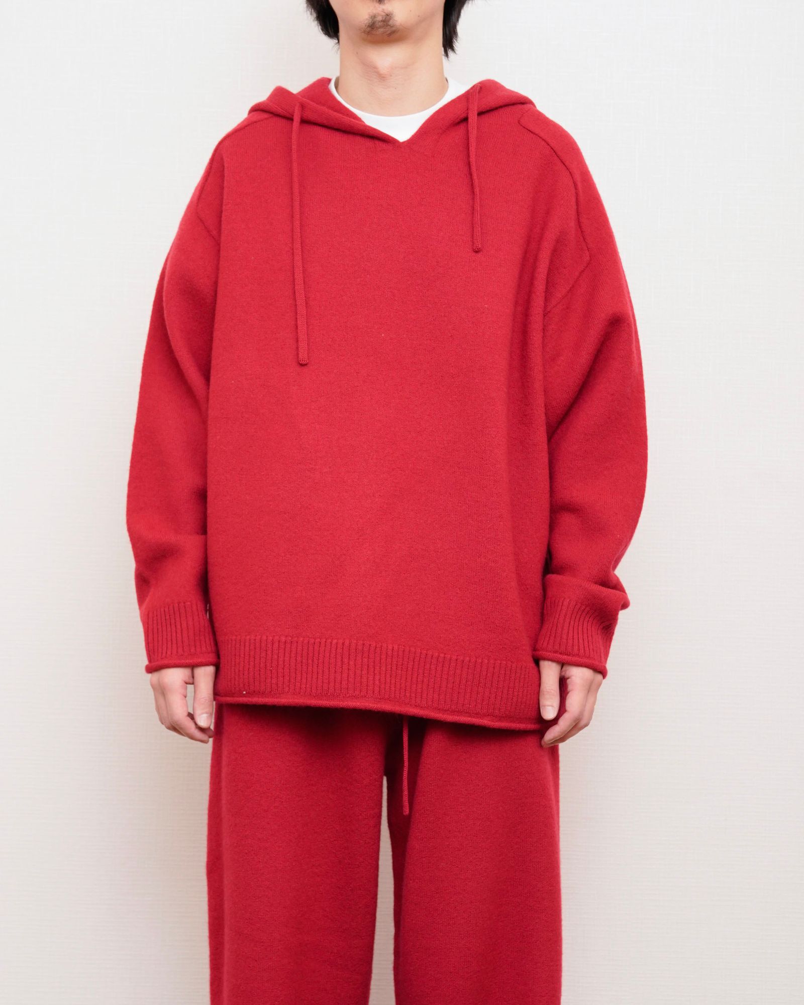 FELTED MERINO WOOL FOODIE KNIT（RED）