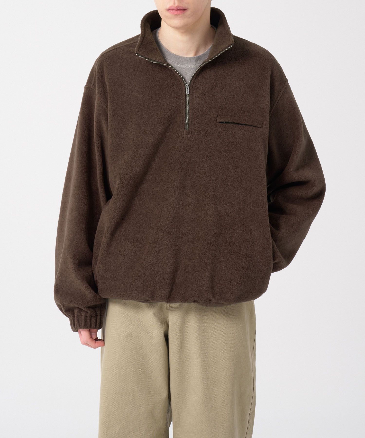 Tourist Fine Fleece Half Zip-up（KHAKI BROWN）