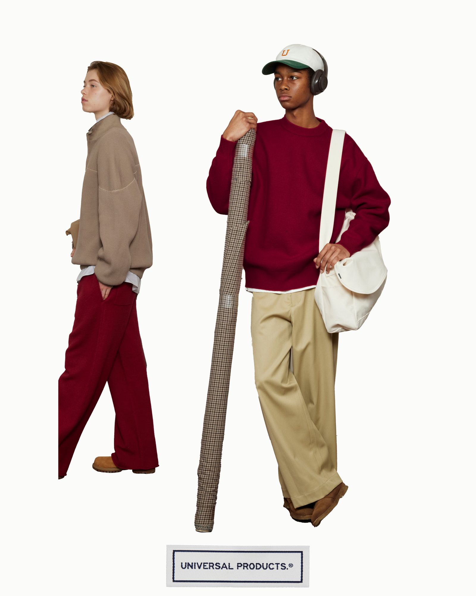 COTTON WOOL WIDE TROUSERS（BEIGE）