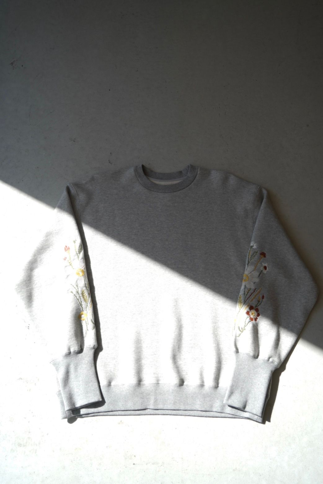 Embroidered Jacquard Crewneck Sweatshirt（GRAY）