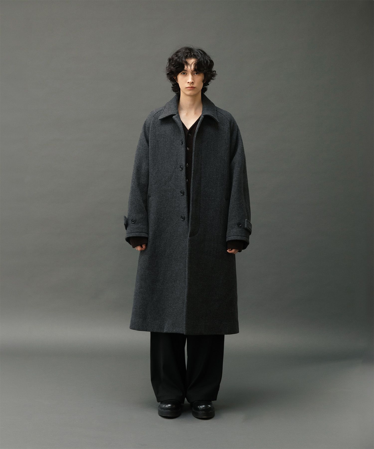 Torre Italian Wool Belted Coat（Charcoal）
