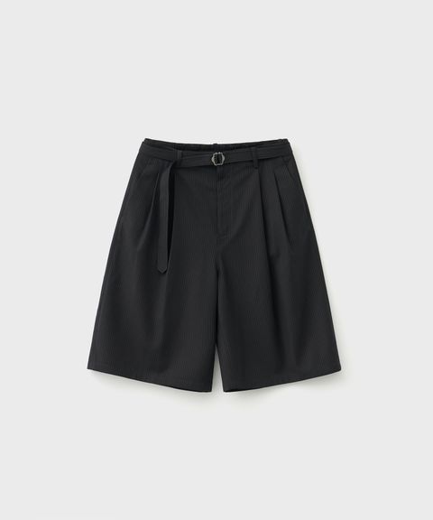 Hemingway Stripe Bermuda Pants（BLACK）