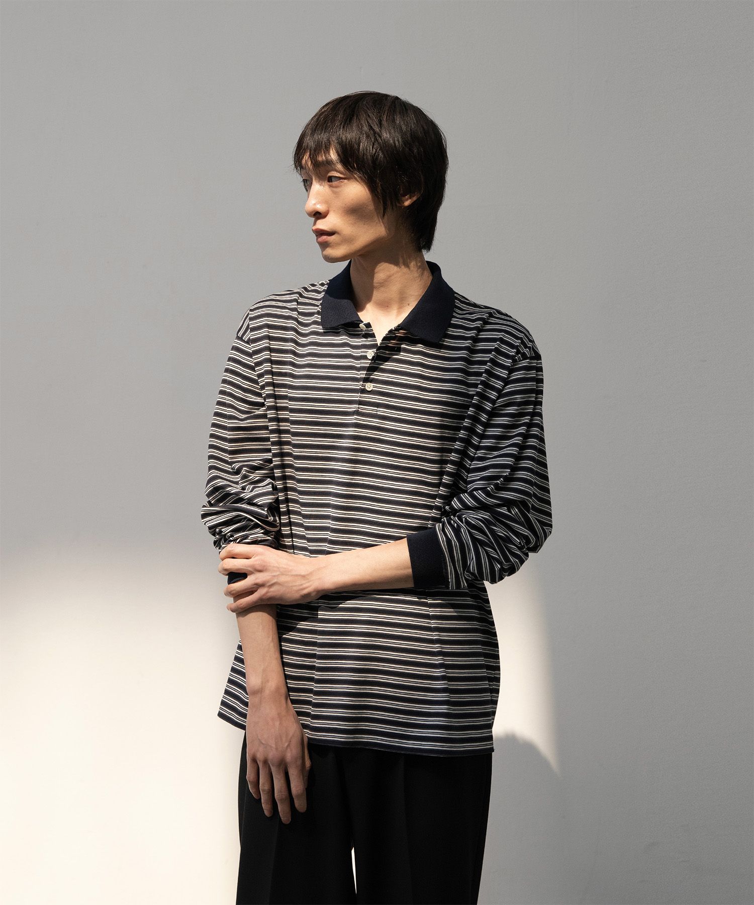 Brief Stripe Rugby TEE(NAVY)