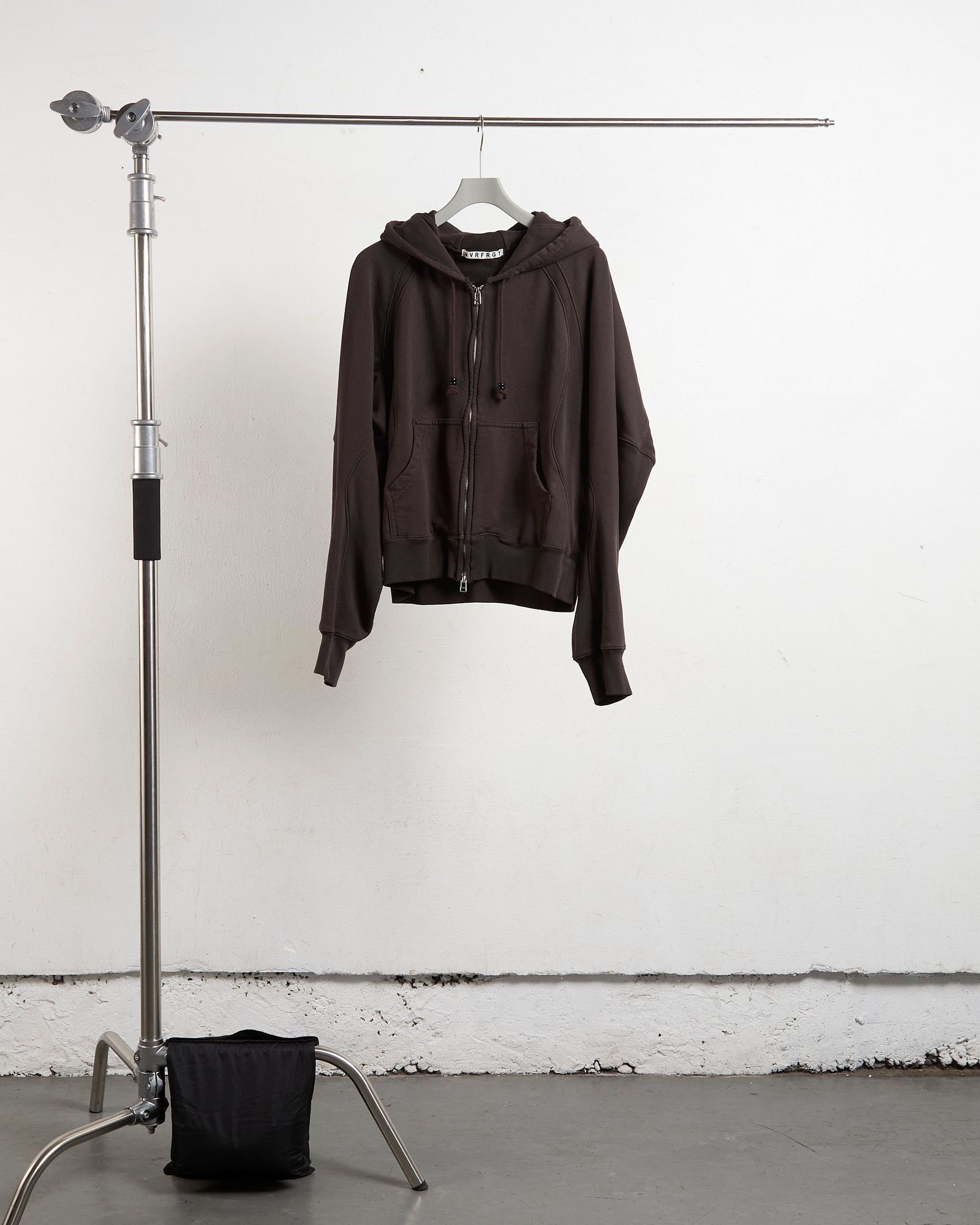 PANELLED ZIP UP HOODIE（BROWN）