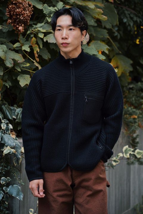 EIAS MOUNTAIN KNIT ZIP BLOUSON（BLACK）