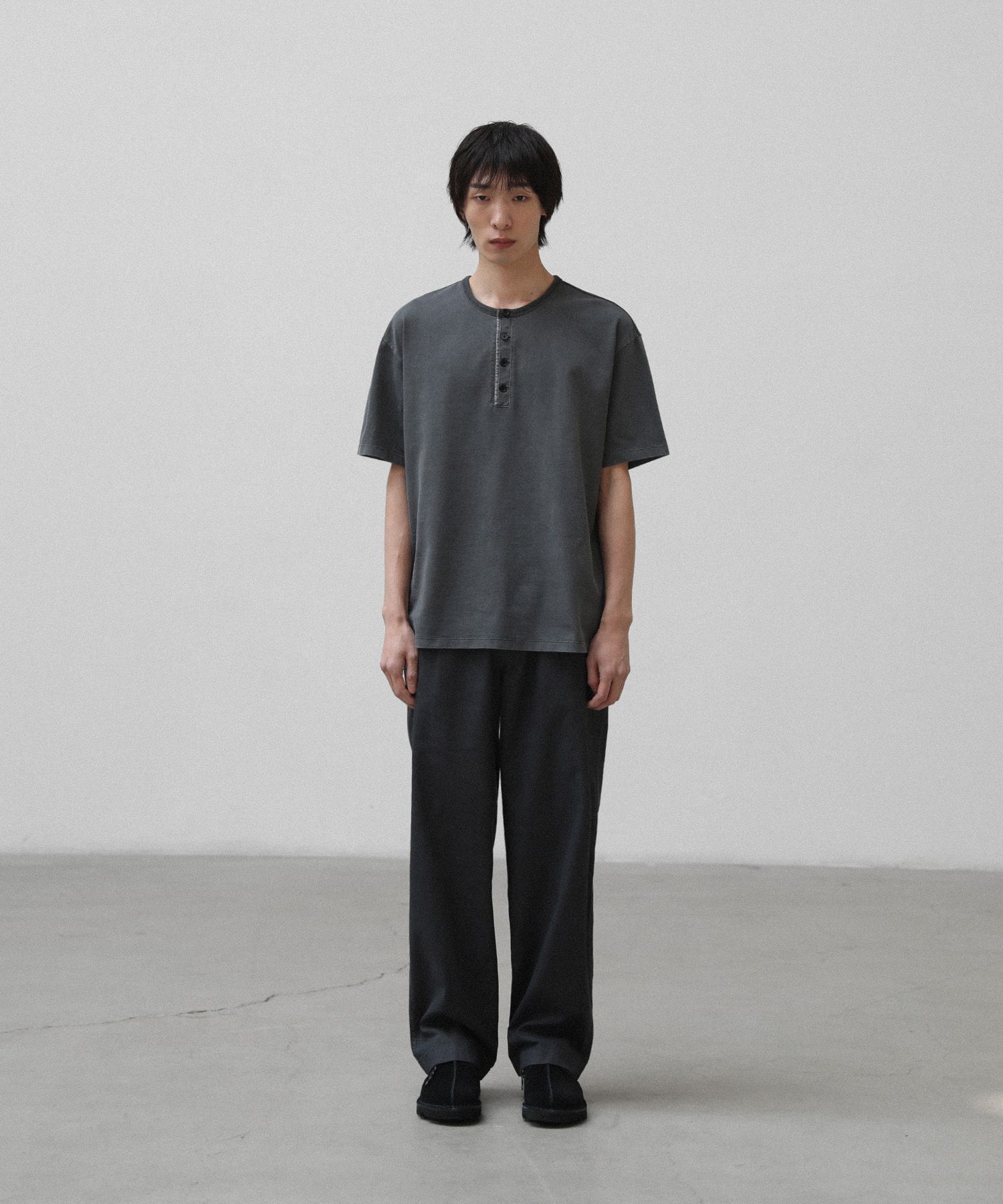 French Henry Neck Garment Tee（DOVE GRAY）