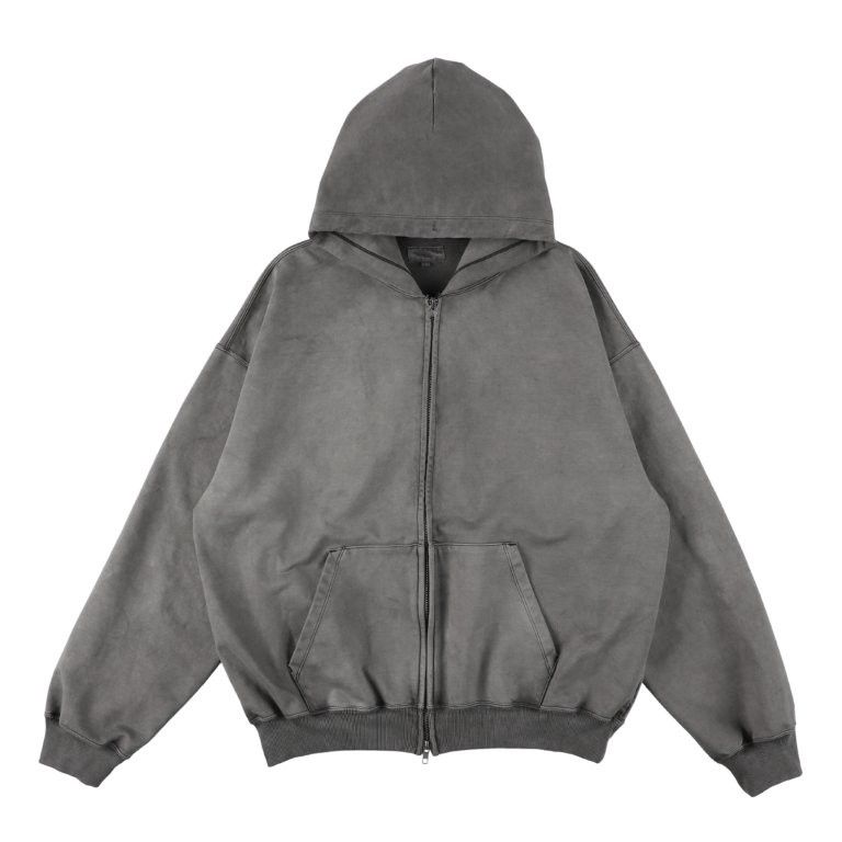 36G Fine Sweat Zip Hoodie（CHARCOAL PIGMENT）