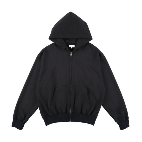 36G Fine Sweat Zip Hoodie（BLACK DYE）