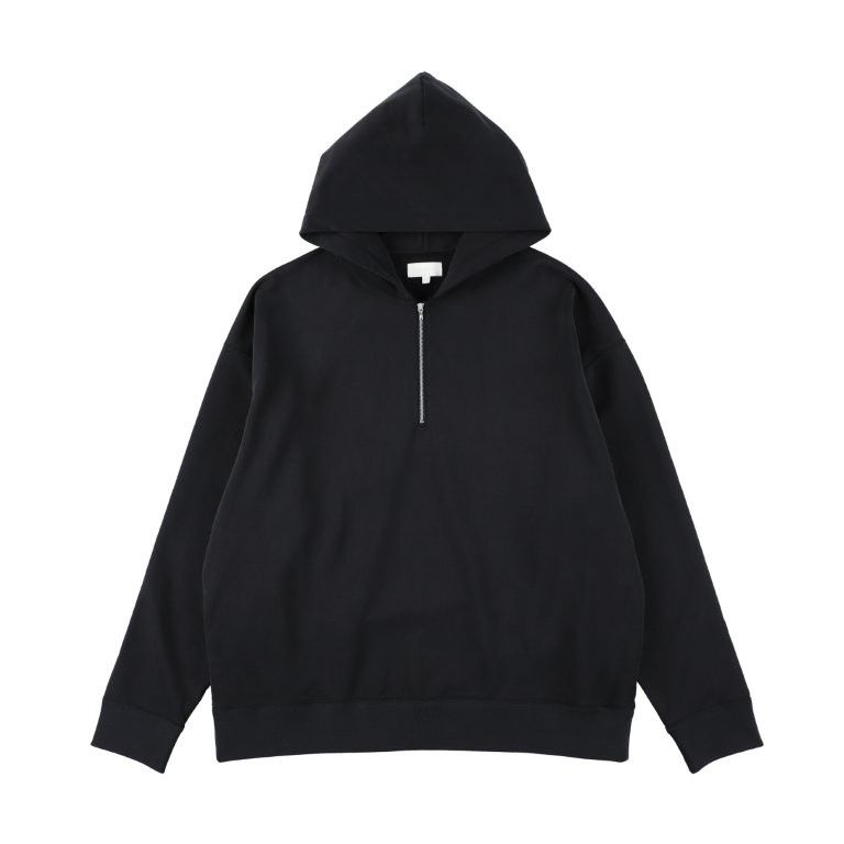 28G Cupro Half Zip Hoodie（BLACK）