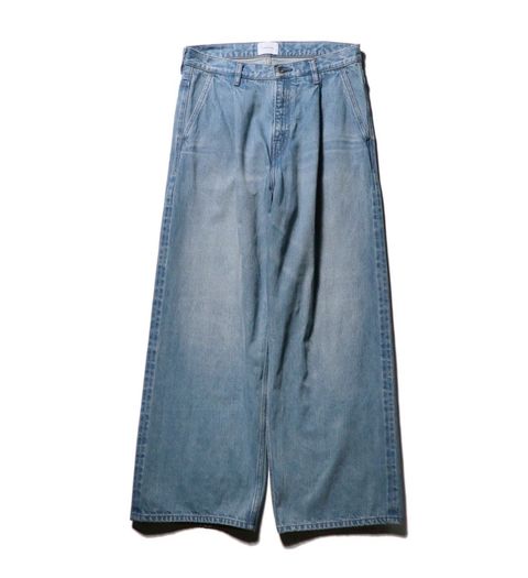 Wide selvedge jeans - Old vintage wash （Light indigo）