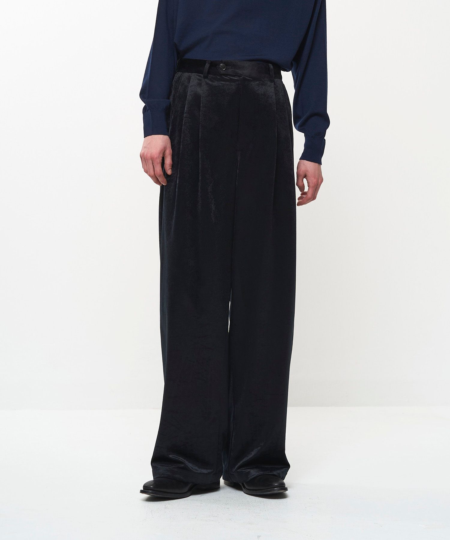 2TUCK WIDE EASY PANTS（BLACK）