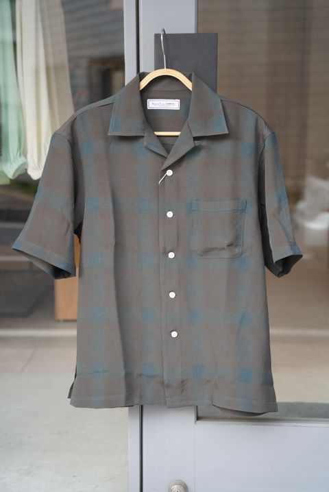 OPEN COLLOR S/S SHIRTS（BROWN)