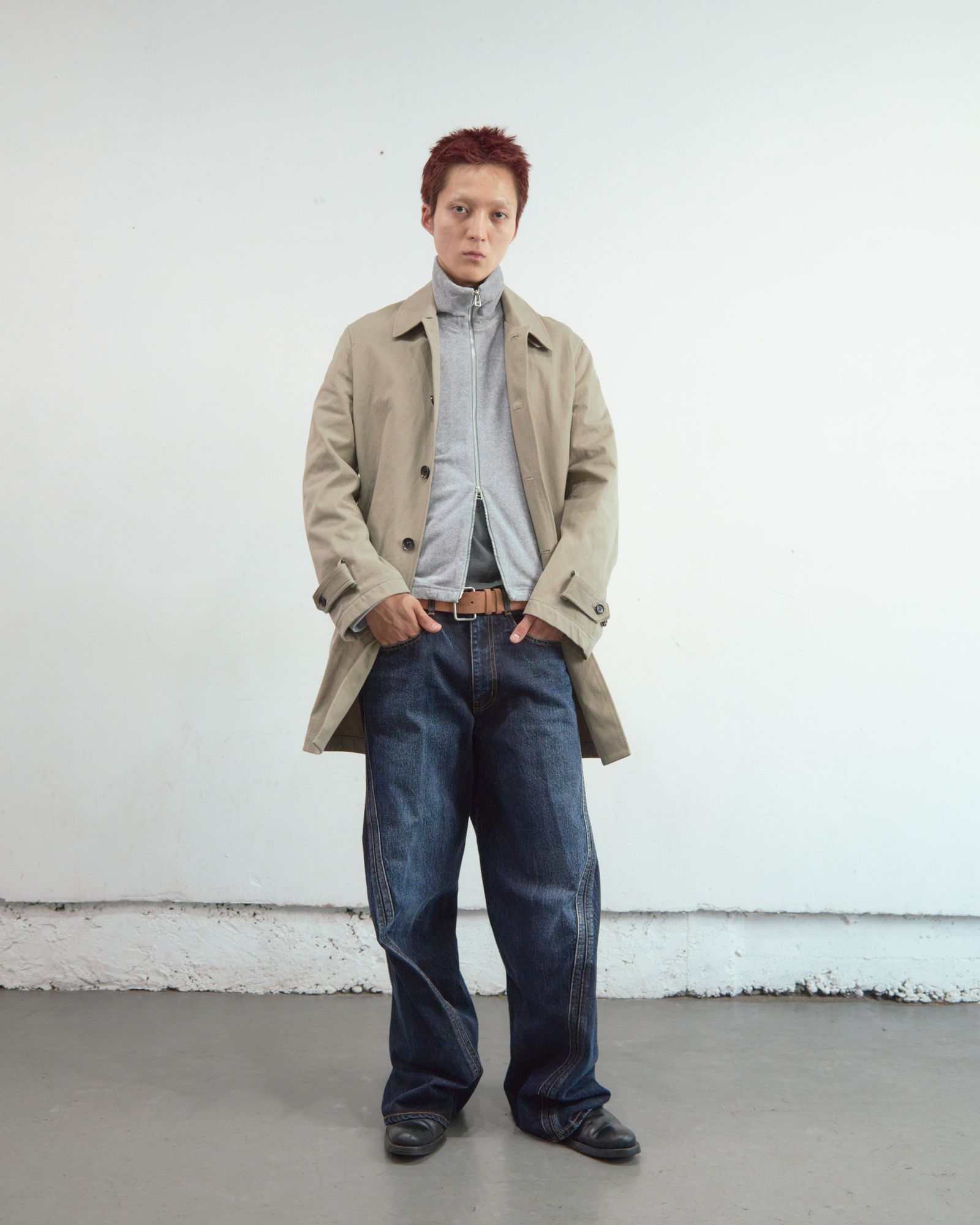 3D TWISTED WIDE LEG JEANS（DARK FADED INDIGO）