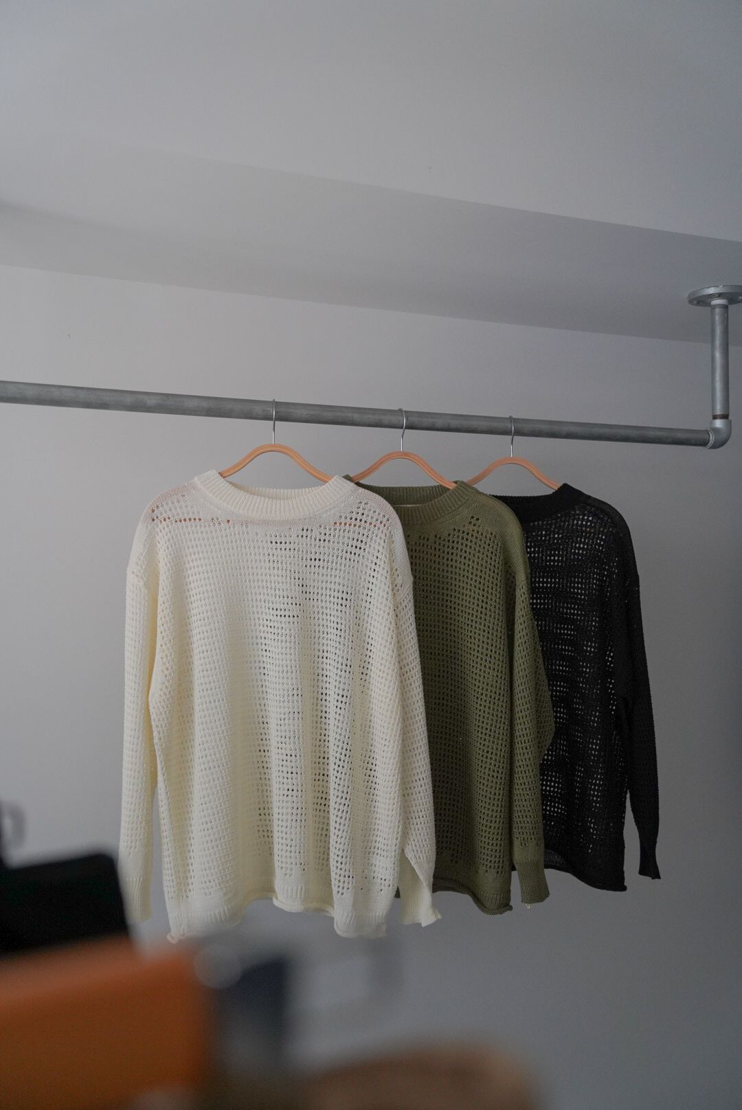 WAFFLE MESH SWEATER（KHAKI）