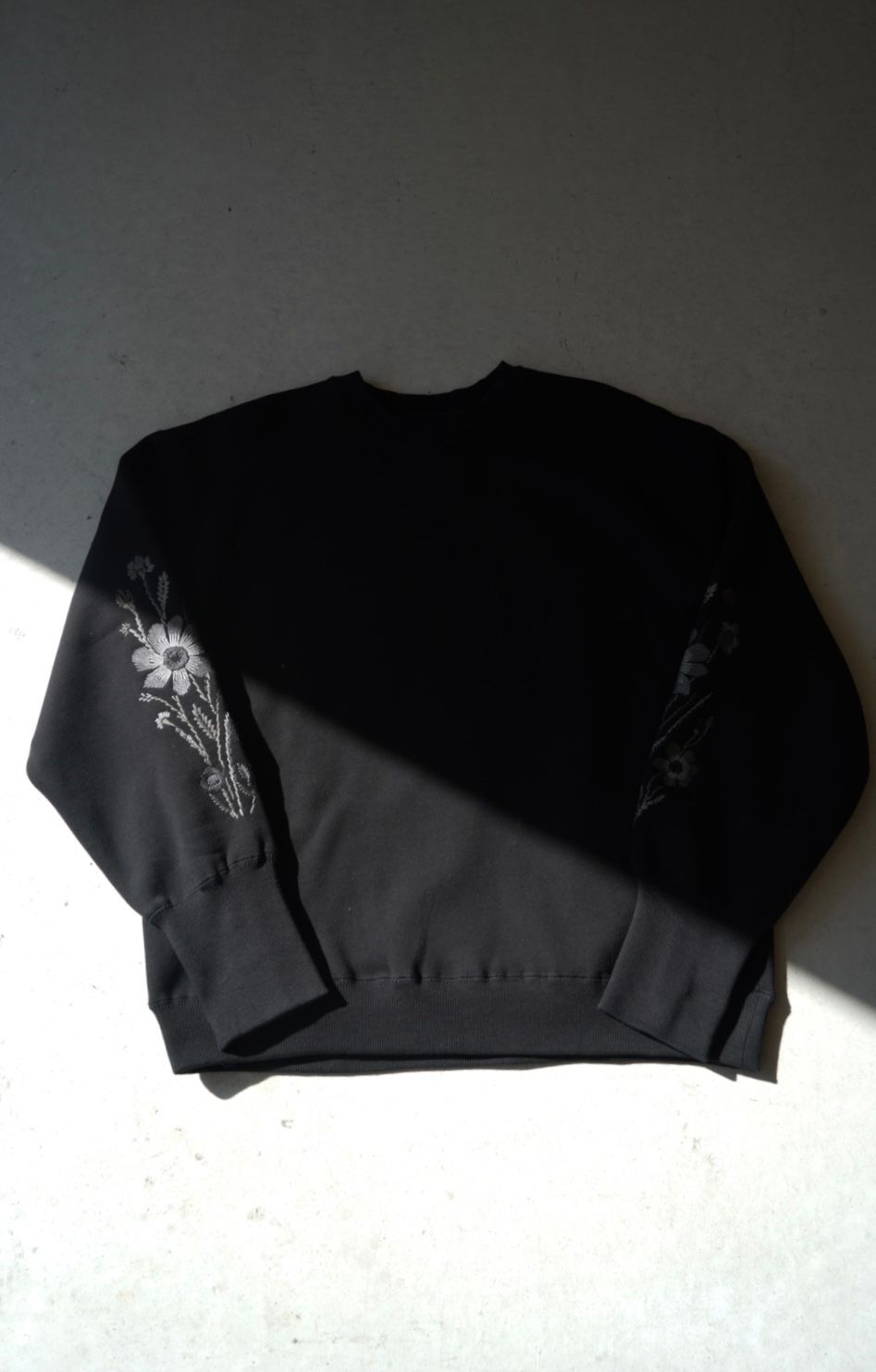 Embroidered Jacquard Crewneck Sweatshirt（BLACK）