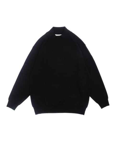 HIGH GAUGE CREW NECK KNIT（BLACK）